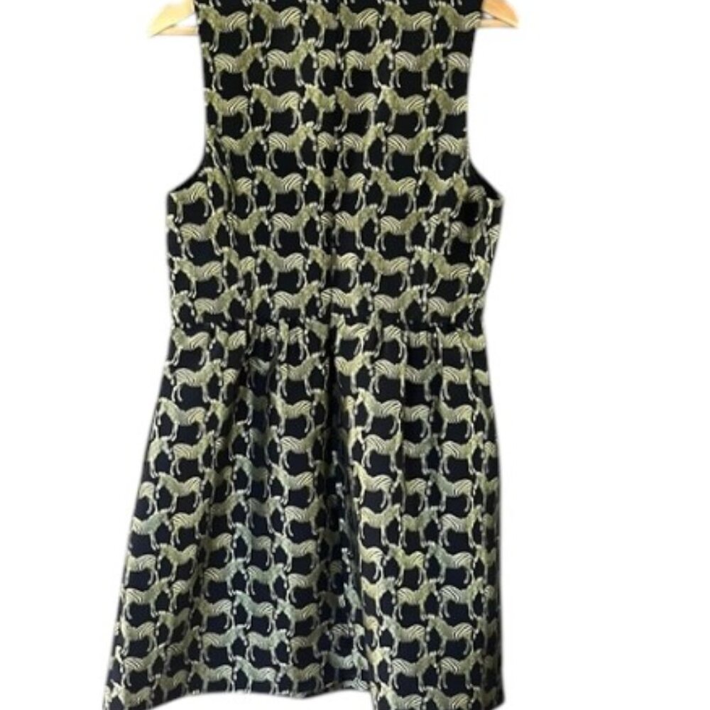 Crown & Ivy Black and Gold Zebra Patterned Mini Dress - Size 12 - Picture 4 of 6